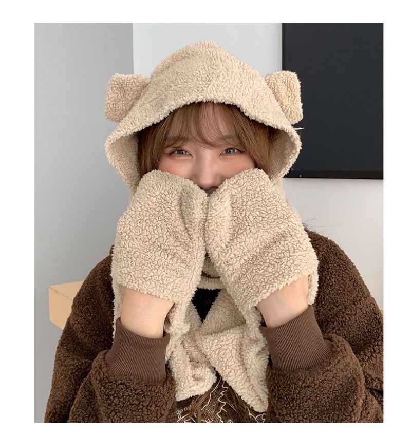 【新品未使用】バーバリー 子ども用マフラー/帽子/手袋3点セット 帽子 ニット帽子 ベビー キッズ 3点セット マフラー 手袋 耳つき