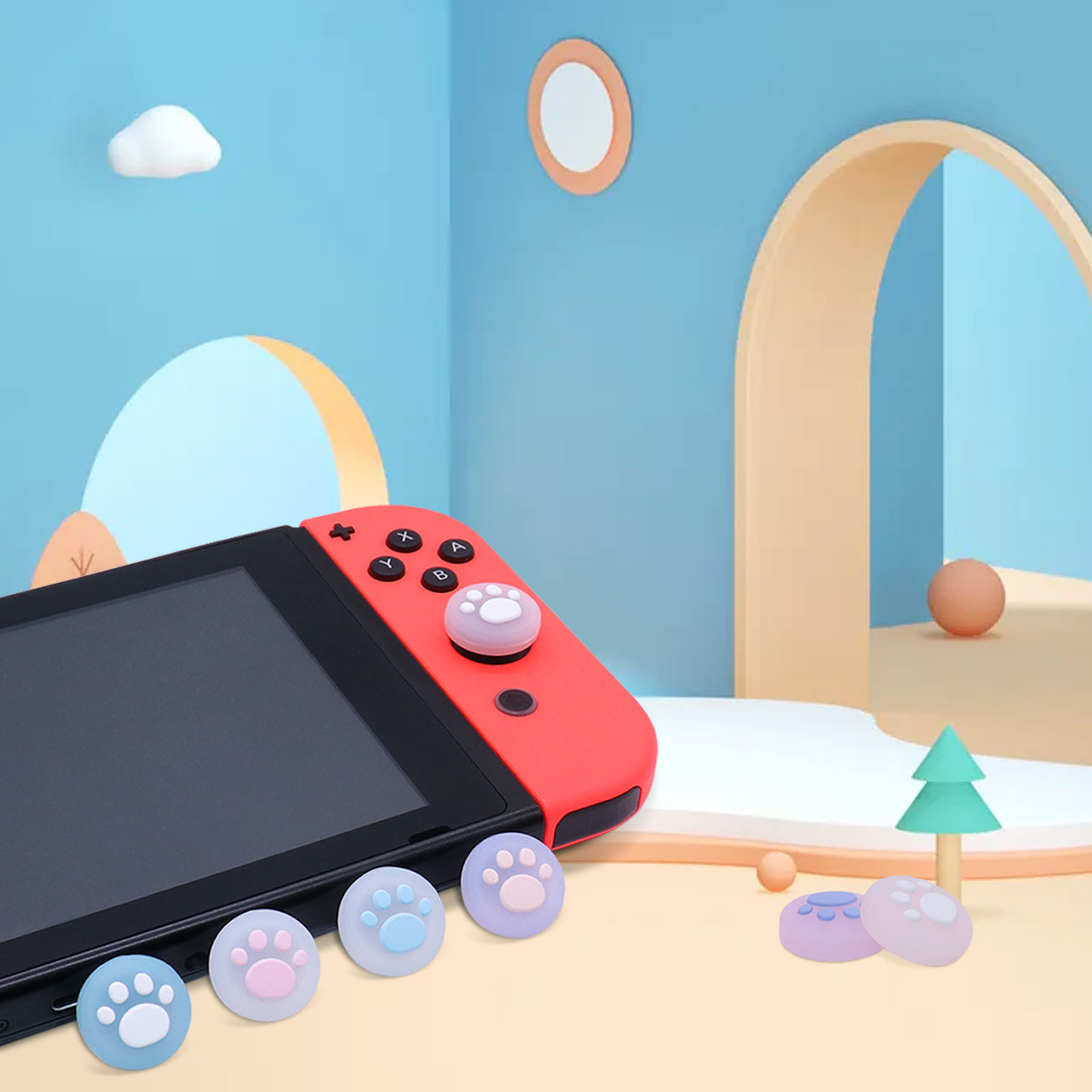 任天堂スイッチ アナログスティックカバー親指グリップキャップ