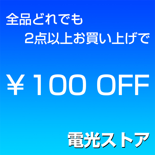 電光ストアの「2点以上お買い上げで100円OFF」のクーポン