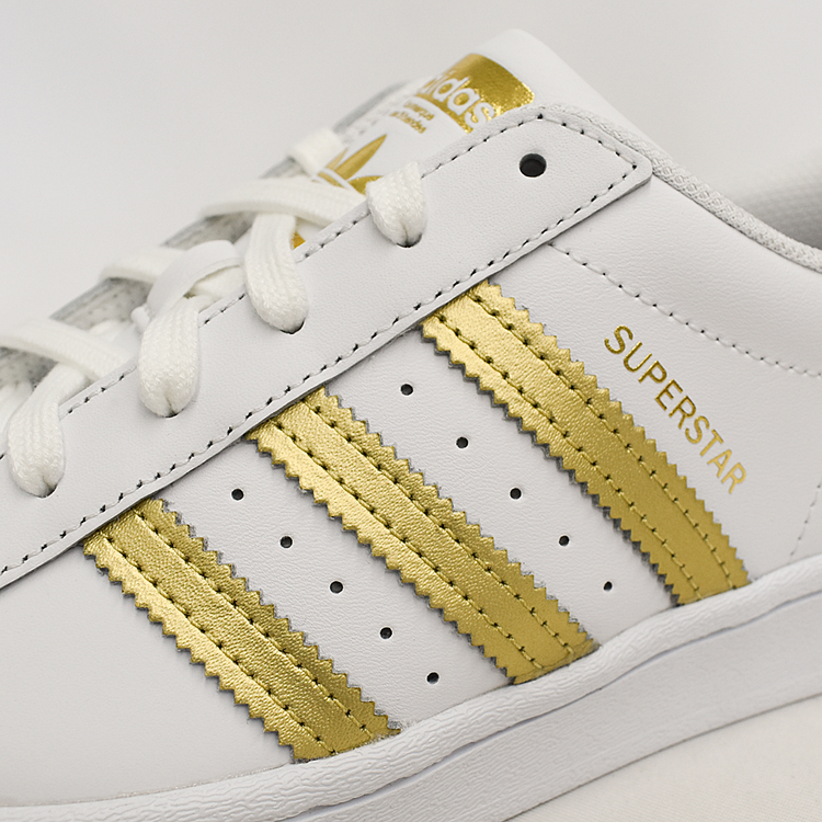 Adidas superstar white outlet and gold