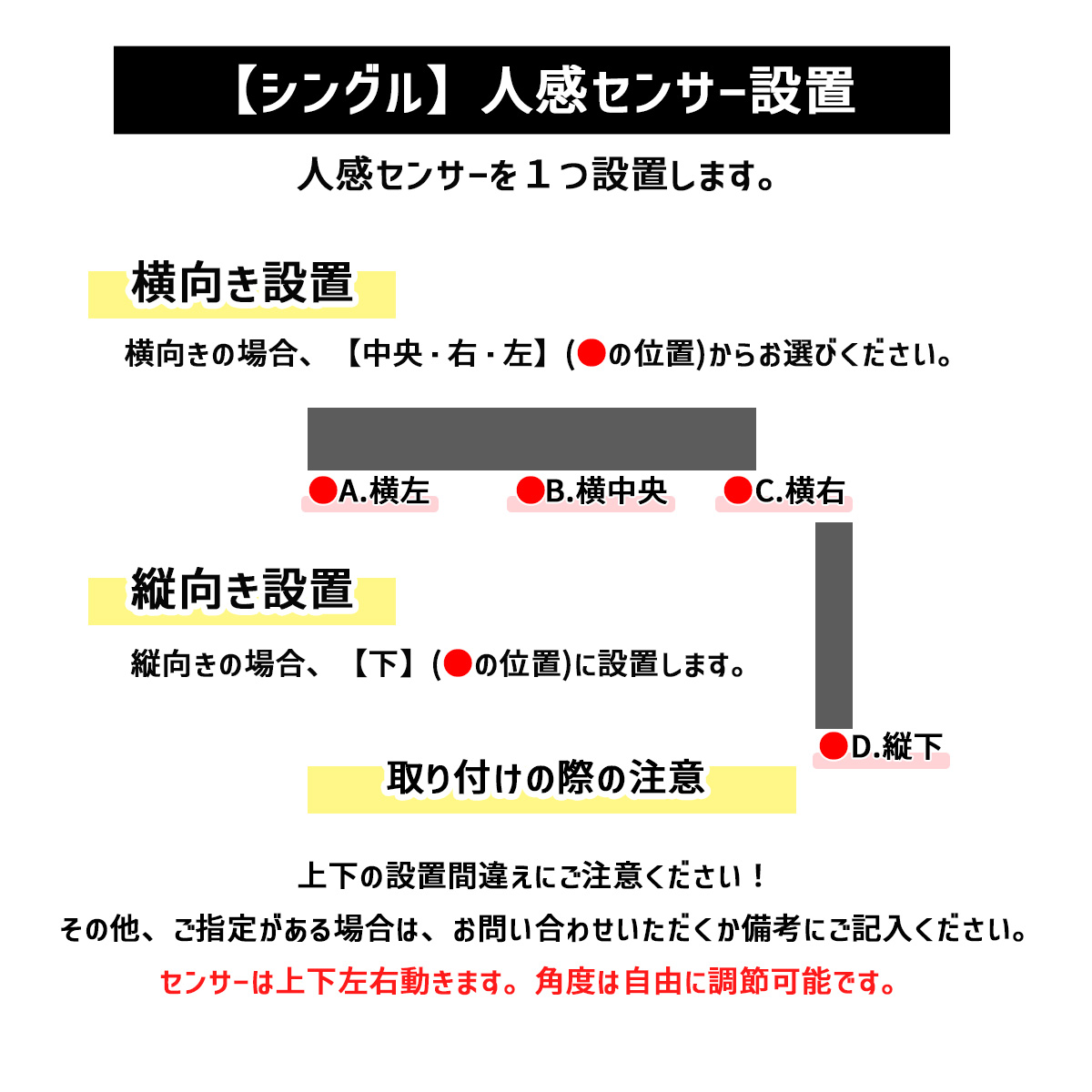 　人感センサー注意　