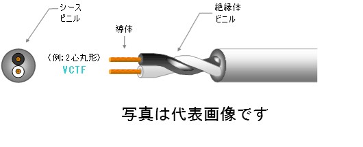 富士電線　VCTF0.5SQ×12C　ビニルキャプタイヤコード　100ｍ巻　灰色