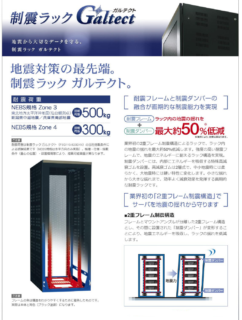 日東工業 FSG110-820EKN システムラック 制震ラック ガルテクト W=800