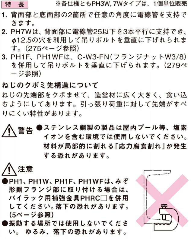 美品 ネグロス電工 PH1S 一般形鋼用支持金具 パイラック 電気亜鉛