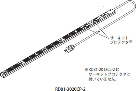 日東工業 RD81-2012CL-2 IECコンセントバー200V 20A・30Aフラットタイプ 口数12 - 4