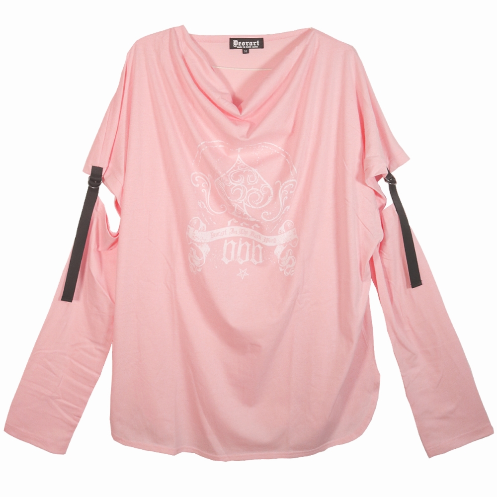 [APPAREL]/ディオラート/ドレープネック 袖セパレート Tシャツ [spade] ピンク (L) ゴスロリ・パンク/Deorart Deorart（ディオラート） 【SALE】ドレープネック 袖セパレート T