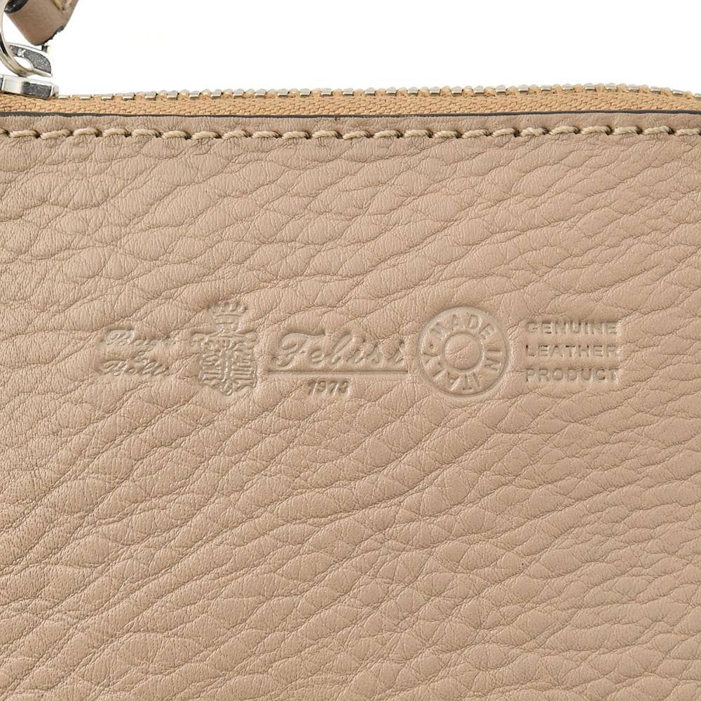 フェリージ felisi 2つ折り財布 メンズ コンパクト ソフトキップレザー 1115/1/LD トルトラ グレージュ シルバーパーツ 国内正規品 でらでら 公式ブランドの画像