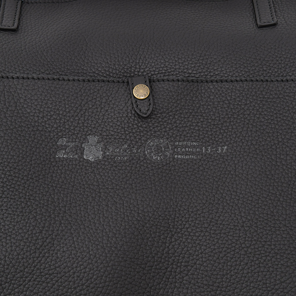 フェリージ felisi ビッグトートバッグ メンズ 2フェイス変形型 13/37/LD+SN シュリンクレザー×内側スエードレザー ブラック フロントポケット 国内正規品の画像