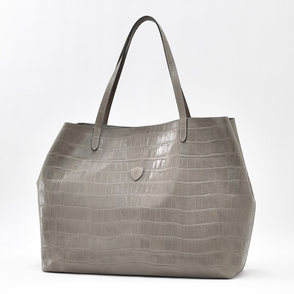 Felisi フェリージ 15/50 クロコ型押し レザー トートバッグ グレー Felisi（フェリージ） felisi 15/20/SA グレー カラー クロコエンボス