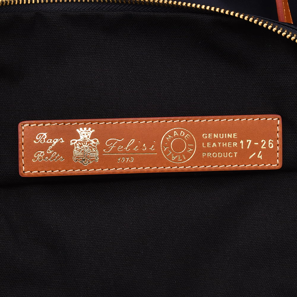 フェリージ FELISI トートバッグ メンズ ナイロン×レザー 17/26/4/DS ネイビー ハンドバッグ 鞄 ブランドロゴデザイン 男女兼用 ファスナー開閉 国内正規品の画像
