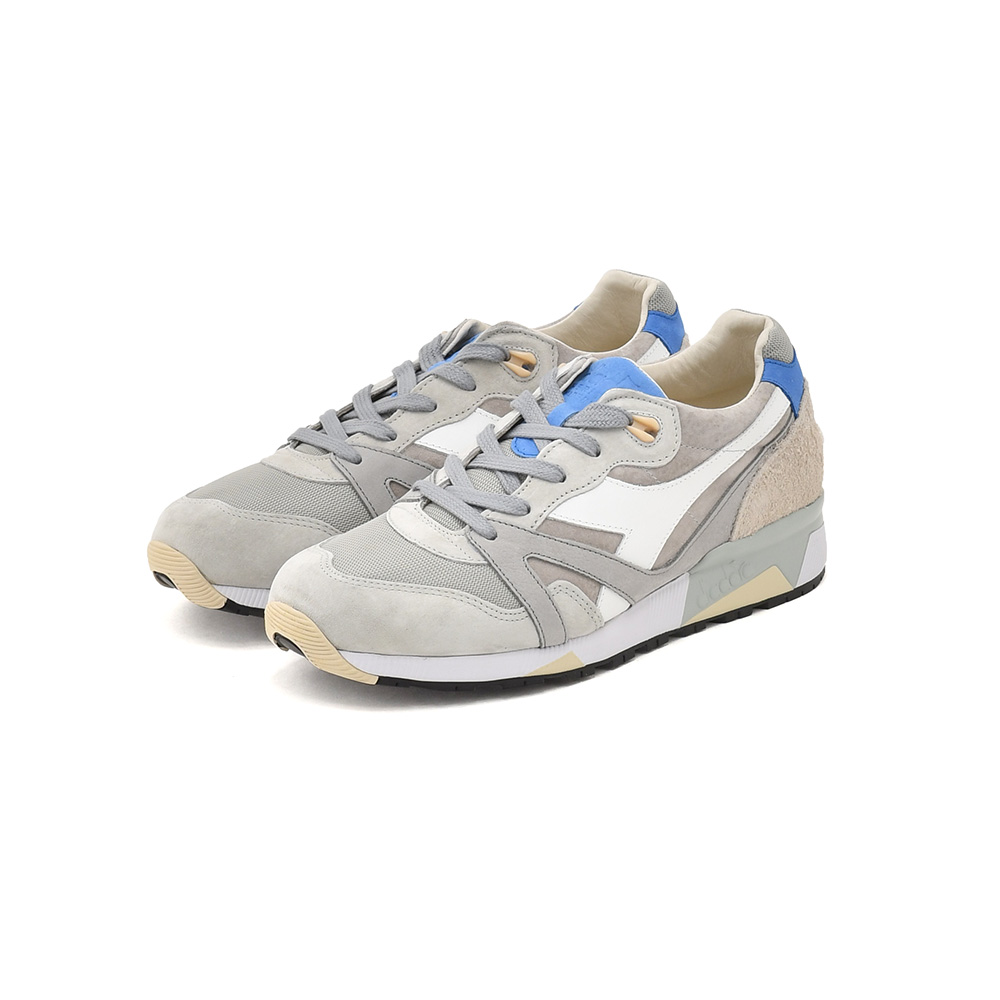 ディアドラ ヘリテージ Diadora Heritage レザースニーカー メンズ ローカットシューズ N9000 ITALIA グレー×ライトブルー  ストーンウォッシュ加工 国内正規品