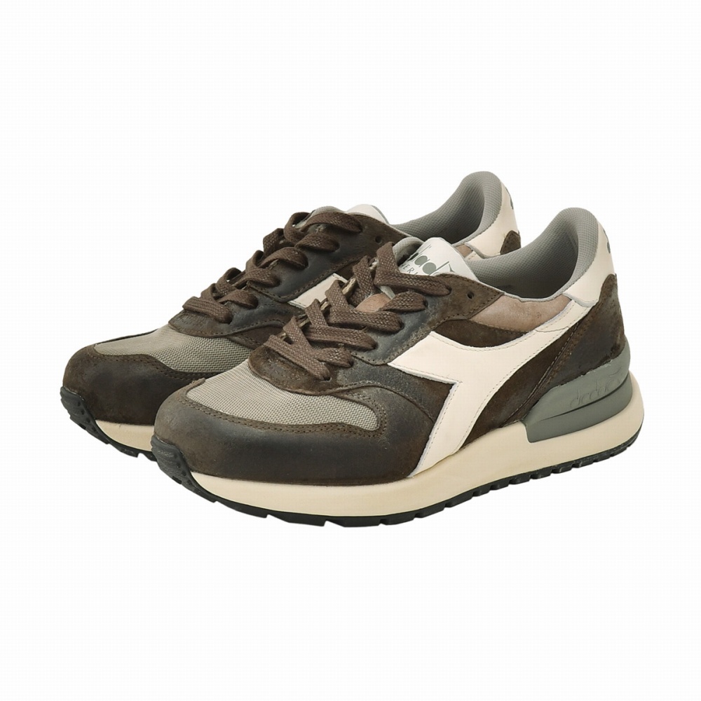 ディアドラ ヘリテージ Diadora Heritage スニーカー メンズ CONQUEST SUEDE SW カーフスエード ダークブラウン  ストーンウォッシュ加工 レースアップ