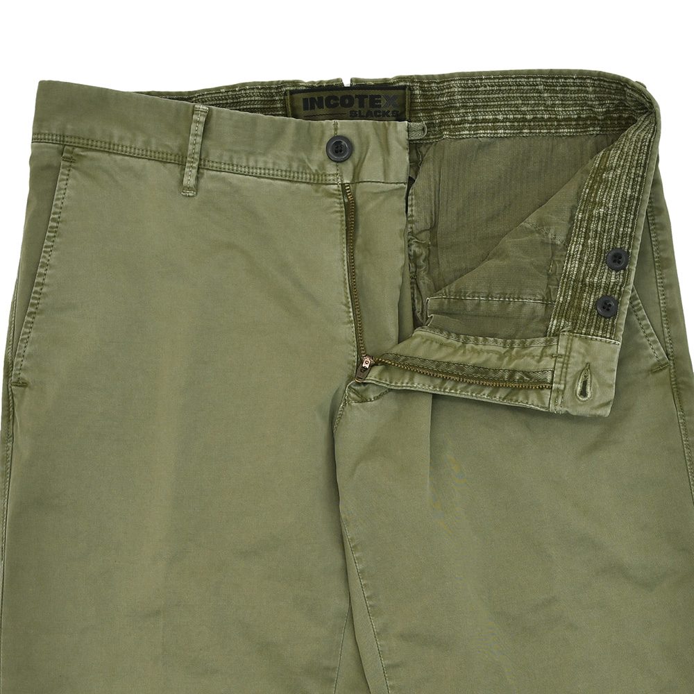 INCOTEX オリーブグリーン チノパン INCOTEX インコテックス SLACKS チノパンツ メンズ 100番