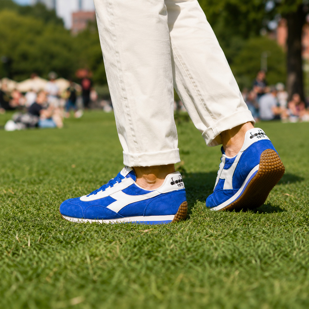 ディアドラスニーカー26CM ブルー ディアドラ ヘリテージ DIADORA HERITAGE レザースニーカー メンズ