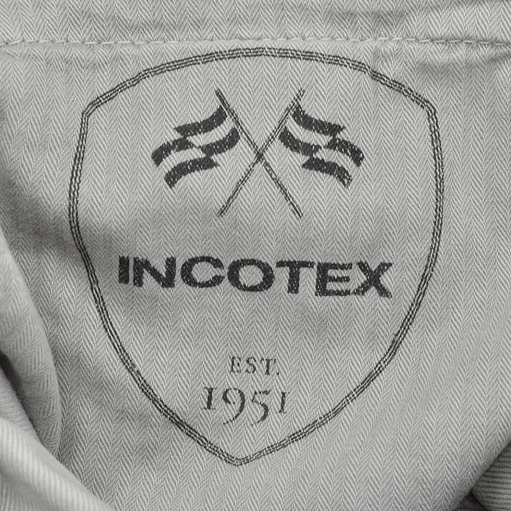 インコテックス INCOTEX SLACKS コットンパンツ メンズ チノスラックス 100番 ストレッチツイル ライトグレー ノープリーツ 製品染め 国内正規品の画像