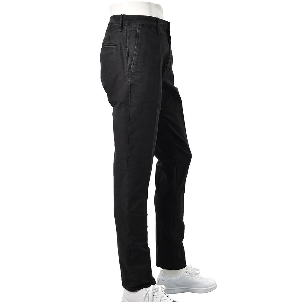 インコテックス INCOTEX SLACKS コットンパンツ メンズ チノスラックス 100番 ストレッチツイル ブラック 黒 ノープリーツ 製品染め 国内正規品の画像