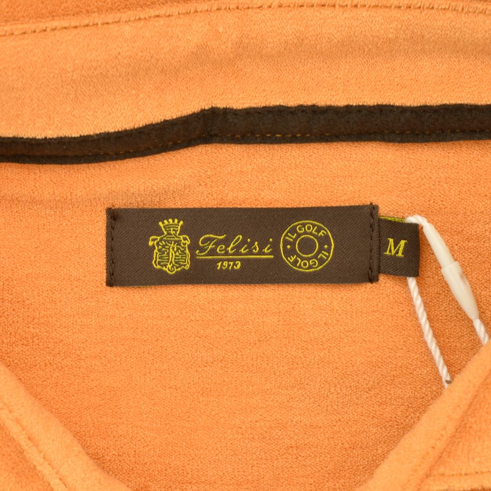 フェリージ ゴルフ Felisi GOLF スキッパーポロシャツ メンズ パイル生地 ロゴ入りエンブレム オレンジ コットンポリ 国内正規品 でらでら公式 ブランド｜deradera｜09