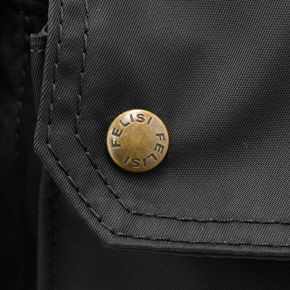 フェリージ felisi トートバッグ ビッグスクエアフォルム 23/3/1/DS シルキーナイロン×レザー ブラック 黒 インバーテッドプリーツポケット 国内正規品の画像
