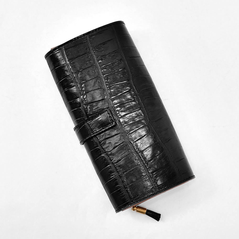 フェリージ Felisi 長財布 ユニセックス クロコ型押しレザー 3005/14/SA ブラック 黒 コロコロ スナップボタン留め プレゼント イタリア製 国内正規品の画像