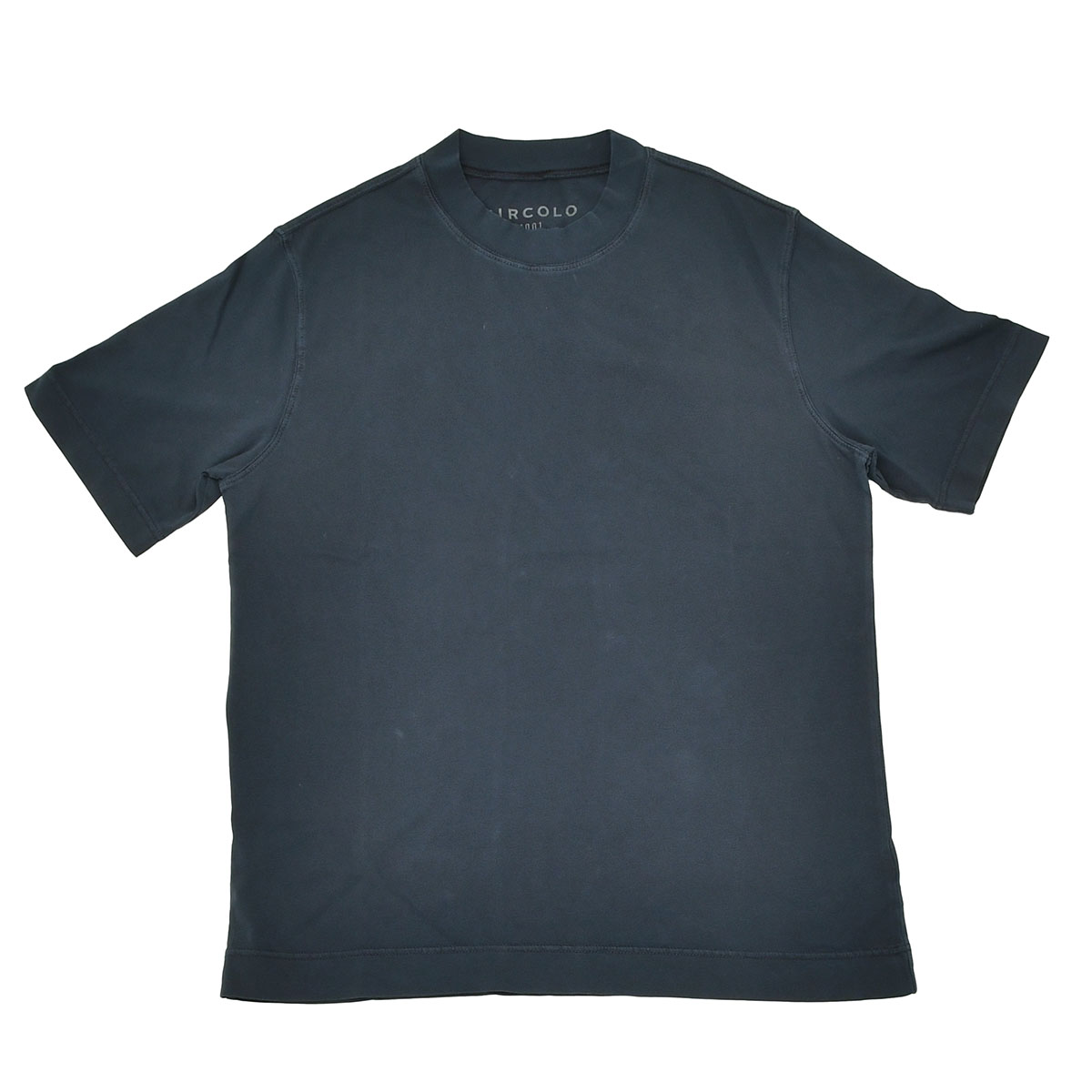 チルコロ CIRCOLO1901 半袖Tシャツ メンズ クルーネックカットソー コットンジャージー ネイビー 紺 ガーメントダイ ボックスシルエット 国内正規品｜deradera｜02
