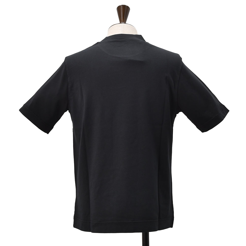 チルコロ CIRCOLO1901 半袖Tシャツ メンズ クルーネックカットソー コットンジャージー ブラック 黒 ガーメントダイ ボックスシルエット 国内正規品｜deradera｜06