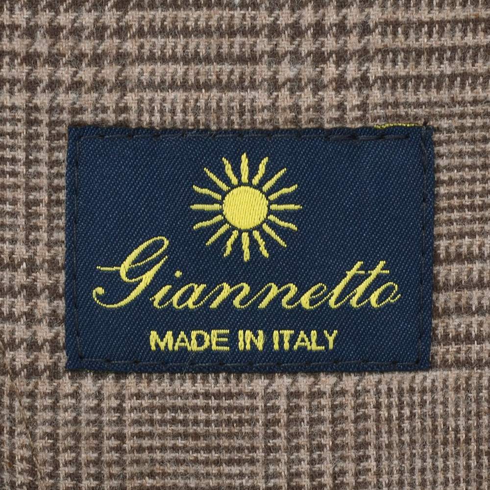 ジャンネット GIANNETTO シャツジャケット メンズ CORALLO コラッロシリーズ コットンフランネル生地 グレンチェック柄 ブラウン 茶 国内正規品の画像