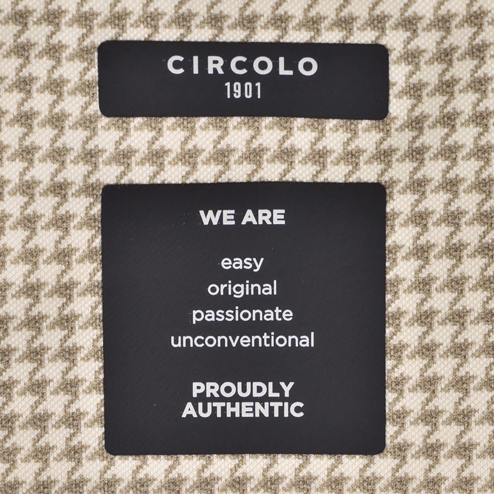 チルコロ CIRCOLO1901 カジュアルジャケット メンズ シングル2B コットンストレッチ 鹿の子ジャージー 千鳥格子柄 アイボリー×ベージュ 背抜き裏地 国内正規品の画像