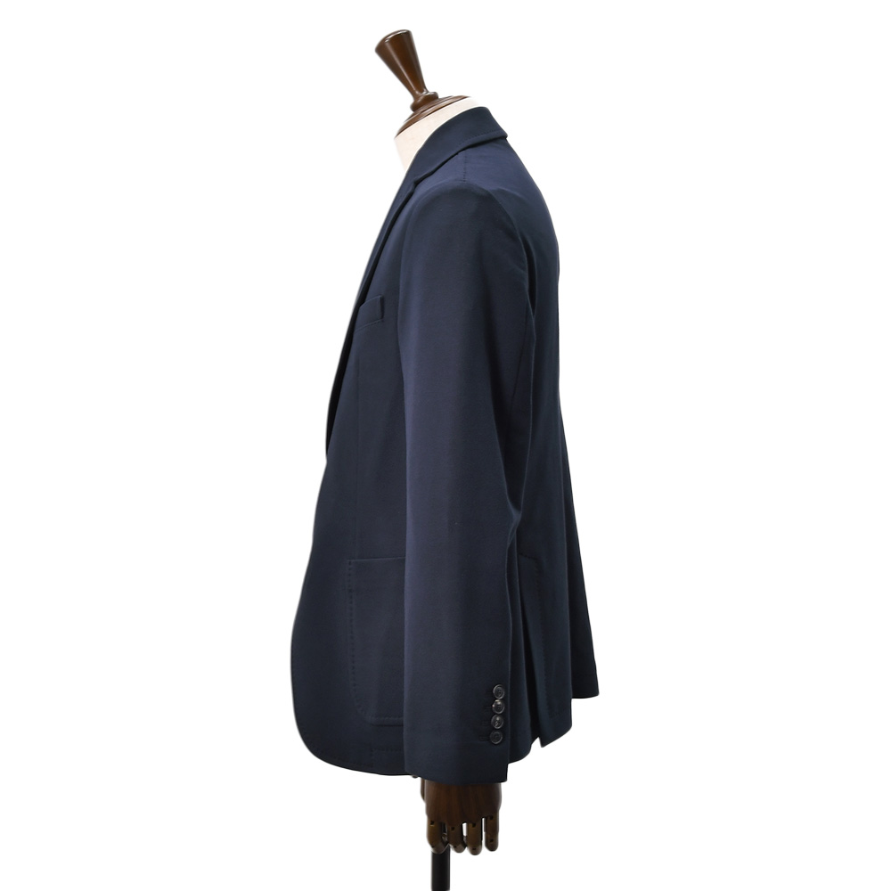 チルコロ CIRCOLO 1901 シングルジャケット メンズ  コットンジャージ カシミヤタッチ ネイビー 紺 裏起毛 セットアップ対応 スリムシルエット 国内正規品の画像