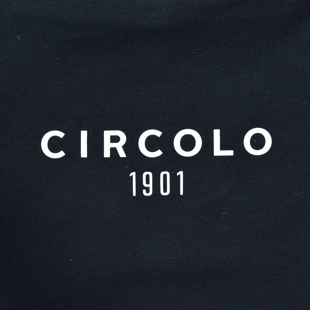 チルコロ CIRCOLO 1901 シングルジャケット メンズ  コットンジャージ カシミヤタッチ ネイビー 紺 裏起毛 セットアップ対応 スリムシルエット 国内正規品の画像