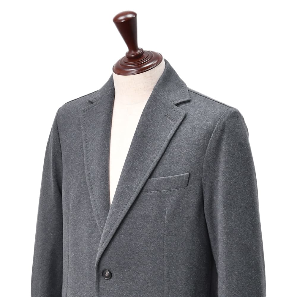 チルコロ CIRCOLO 1901 シングルジャケット メンズ  コットンジャージ カシミヤタッチ グレーメランジ 裏起毛 スリムシルエット 国内正規品の画像