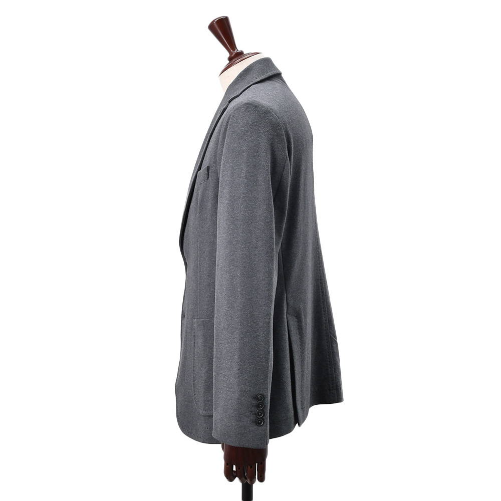 チルコロ CIRCOLO 1901 シングルジャケット メンズ  コットンジャージ カシミヤタッチ グレーメランジ 裏起毛 スリムシルエット 国内正規品の画像