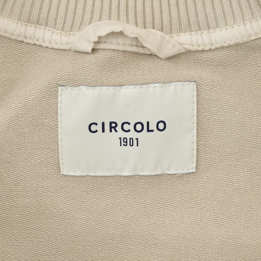 チルコロ CIRCOLO1901 ドライビングブルゾン メンズ スタンドネックブルゾン コットンジャージー ライトスウェット生地 ベージュ ガーメントダイ 国内正規品の画像
