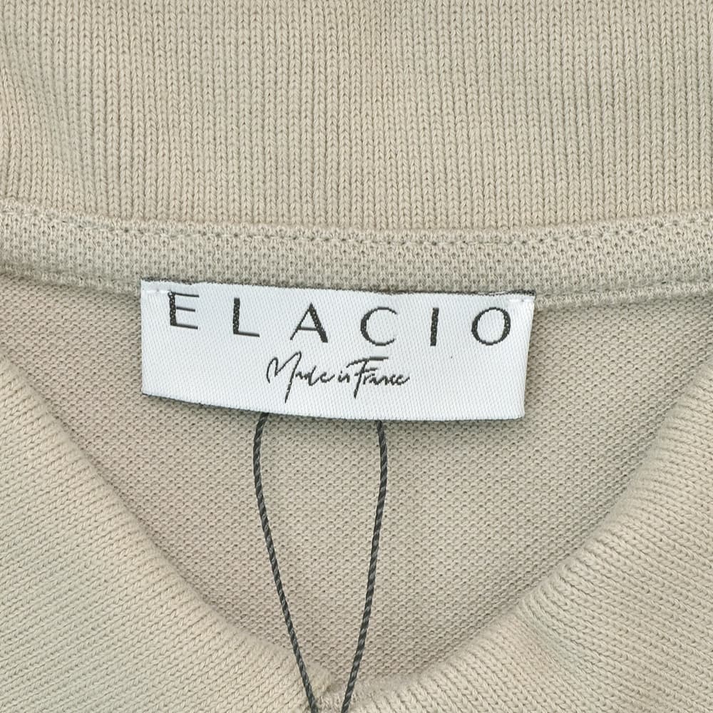 エラシオ ELACIO 長袖ポロシャツ メンズ 鹿の子シャツ 2つ釦フロント 