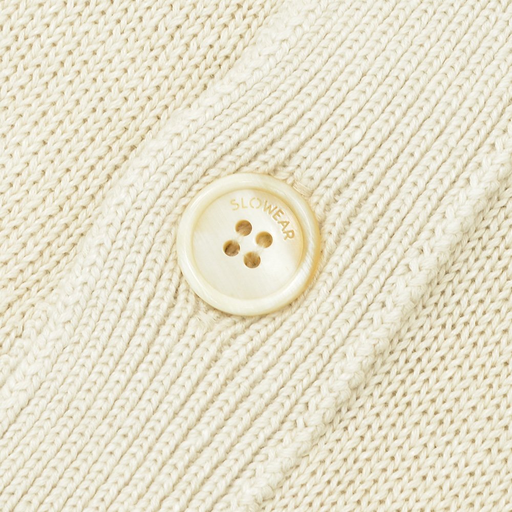 ザノーネ ZANONE スタンドネックニットカーディガン メンズ ニットブルゾン CHIOTO キョート リネンコットン 7ゲージ ライトベージュ 国内正規品の画像