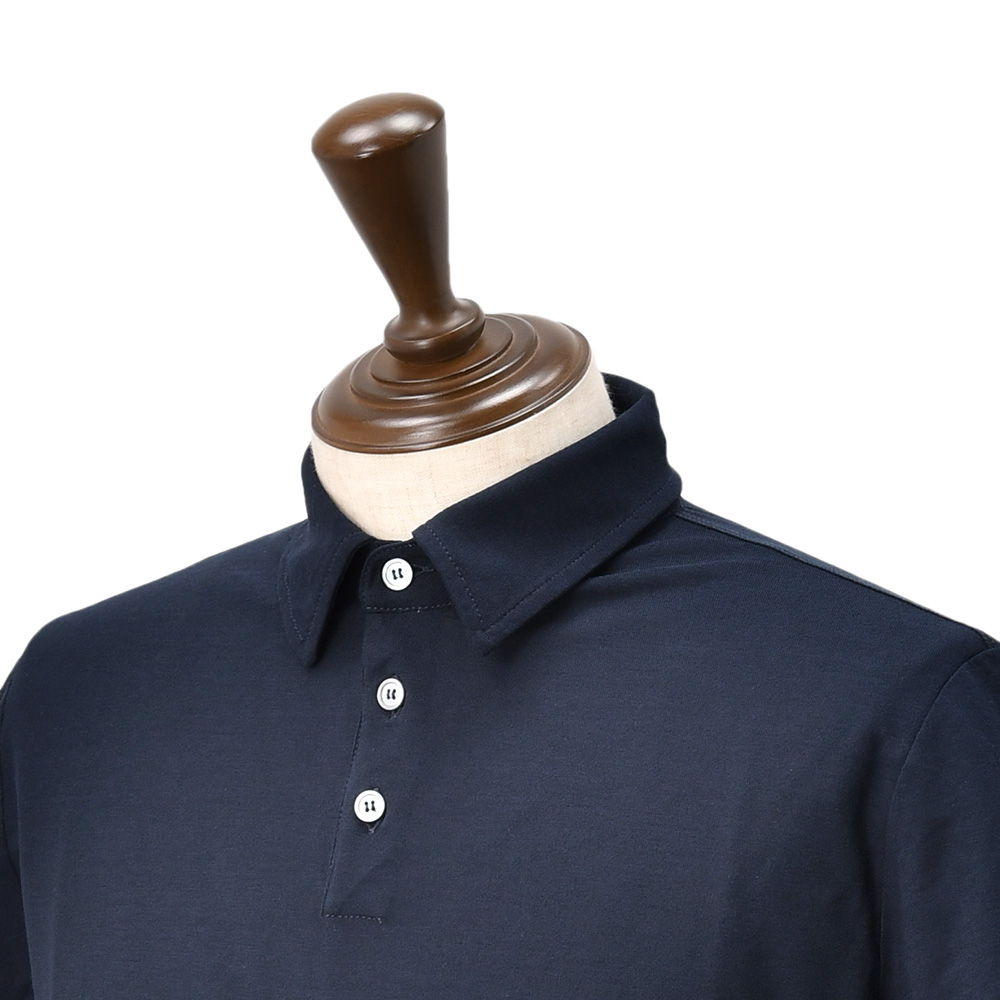 ザノーネ ZANONE 半袖ポロシャツ メンズ POLO MC アイスコットン ice cotton ネイビー 紺 クレープ織り 815159-ZG380 ショートスリーブ 国内正規品の画像