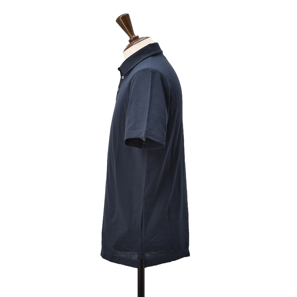 ザノーネ ZANONE 半袖ポロシャツ メンズ POLO MC アイスコットン ice cotton ネイビー 紺 クレープ織り 815159-ZG380 ショートスリーブ 国内正規品の画像