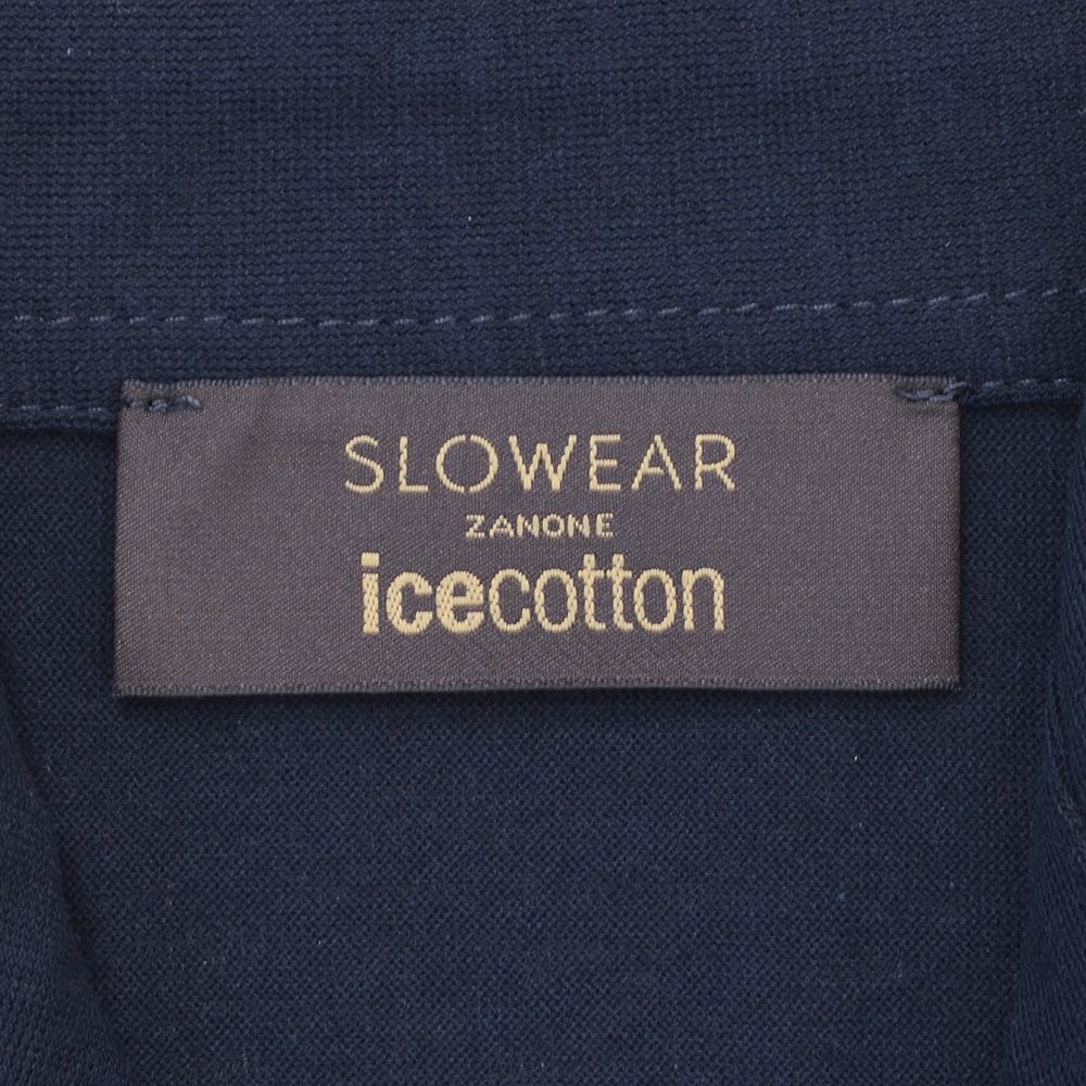 ザノーネ ZANONE 半袖ポロシャツ メンズ POLO MC アイスコットン ice cotton ネイビー 紺 クレープ織り 815159-ZG380 ショートスリーブ 国内正規品の画像