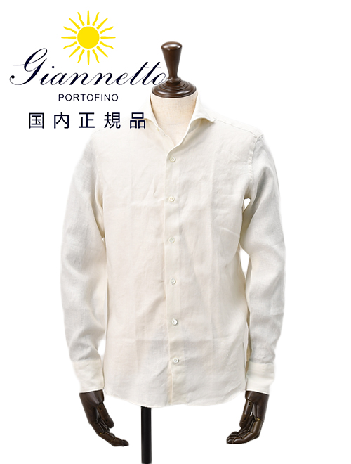 ジャンネット GIANNETTO サファリシャツ メンズ リネン素材 ヴィンチ