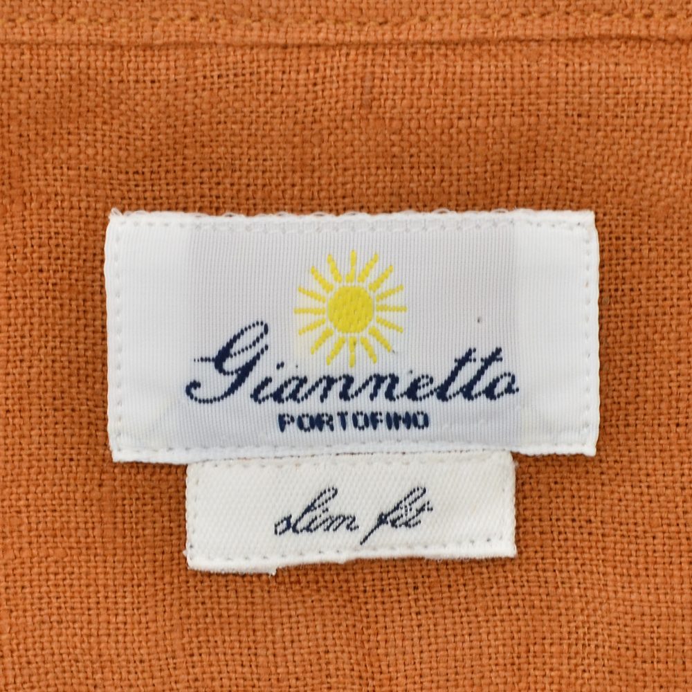 ジャンネット GIANNETTO サファリシャツ メンズ CPOシャツ NEWAVIATORLモデル リネン生地 オレンジブラウン スリムフィット SLIM FIT 国内正規品の画像