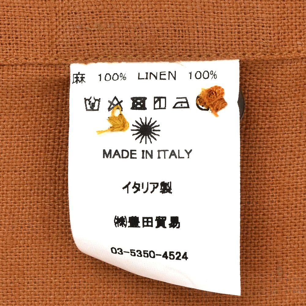ジャンネット GIANNETTO サファリシャツ メンズ CPOシャツ NEWAVIATORLモデル リネン生地 オレンジブラウン スリムフィット SLIM FIT 国内正規品の画像