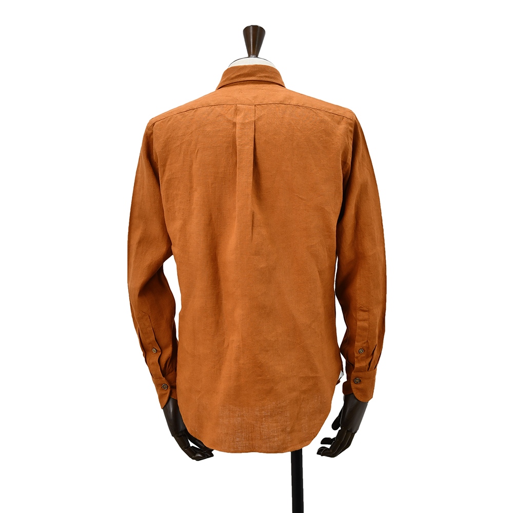 ジャンネット GIANNETTO サファリシャツ メンズ CPOシャツ NEWAVIATORLモデル リネン生地 オレンジブラウン スリムフィット SLIM FIT 国内正規品の画像