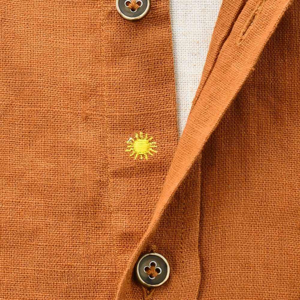 ジャンネット GIANNETTO サファリシャツ メンズ CPOシャツ NEWAVIATORLモデル リネン生地 オレンジブラウン スリムフィット SLIM FIT 国内正規品の画像