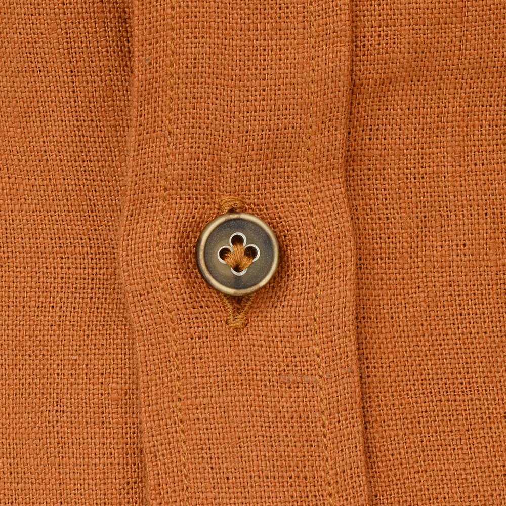 ジャンネット GIANNETTO サファリシャツ メンズ CPOシャツ NEWAVIATORLモデル リネン生地 オレンジブラウン スリムフィット SLIM FIT 国内正規品の画像