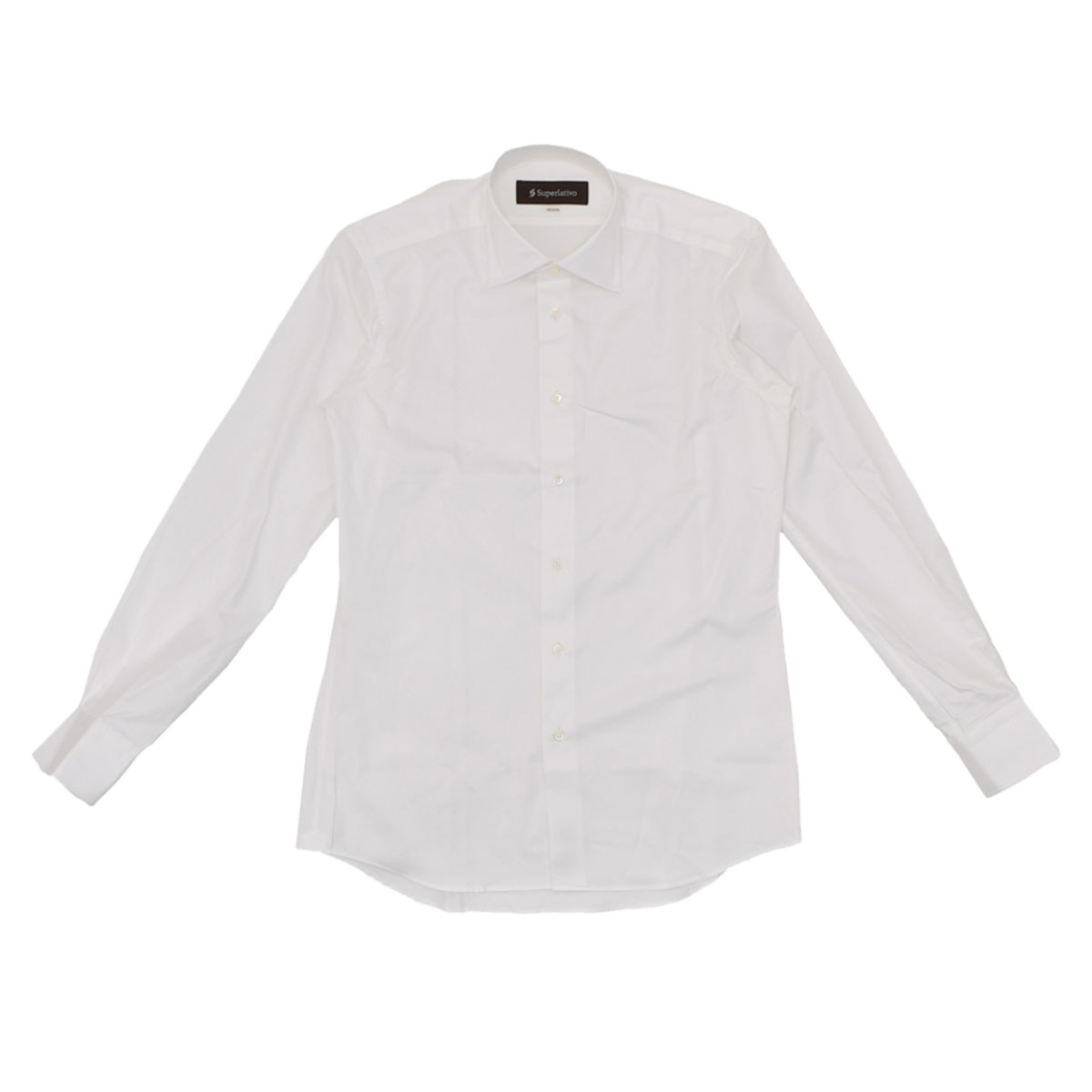 スペルラティボ Superlativo ドレスシャツ メンズ セミワイドカラー ギザコットン素材 ホワイト 白 コットンクロス生地 光沢 レギュラーフィット 日本製 |  | 01