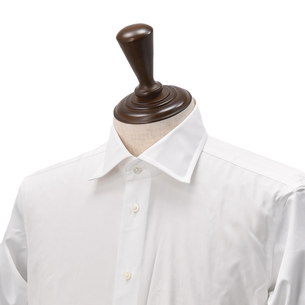スペルラティボ Superlativo ドレスシャツ メンズ セミワイドカラー ギザコットン素材 ホワイト 白 コットンクロス生地 光沢 レギュラーフィット 日本製 |  | 02