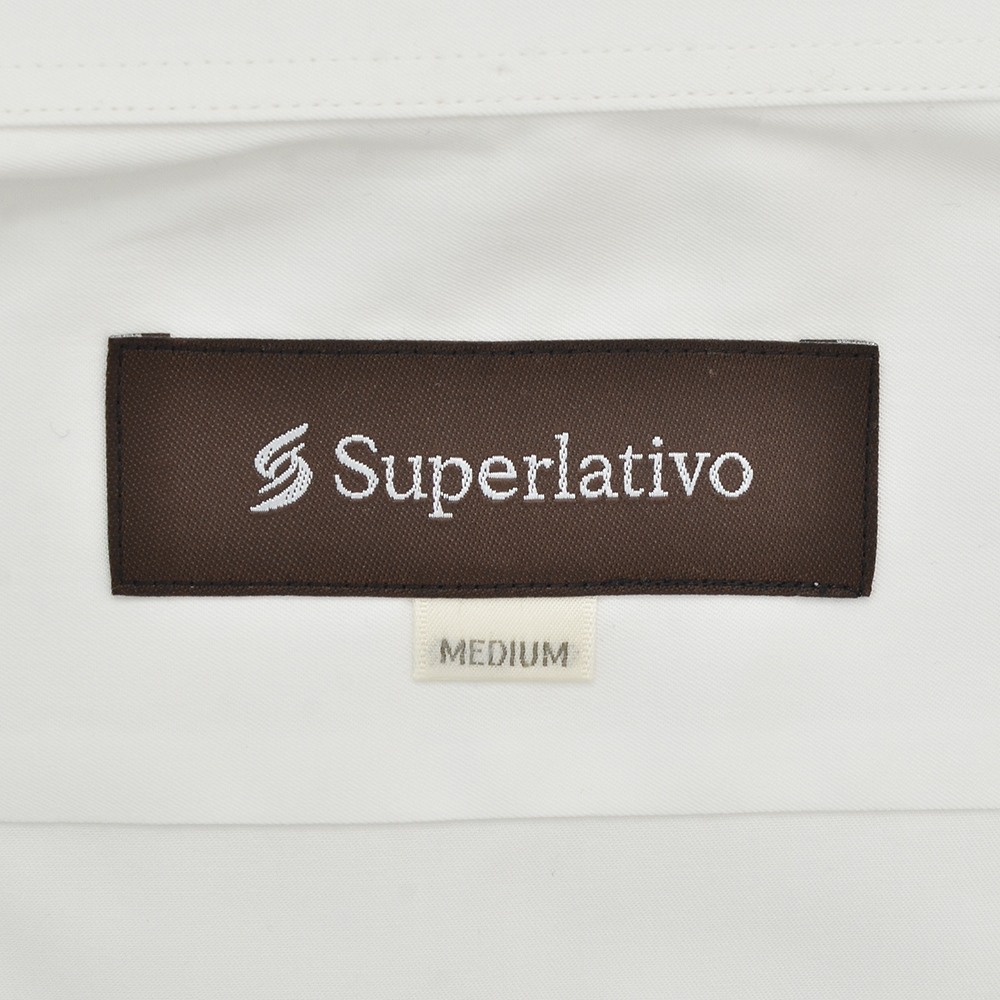 スペルラティボ Superlativo ドレスシャツ メンズ セミワイドカラー ギザコットン素材 ホワイト 白 コットンクロス生地 光沢 レギュラーフィット 日本製 |  | 09