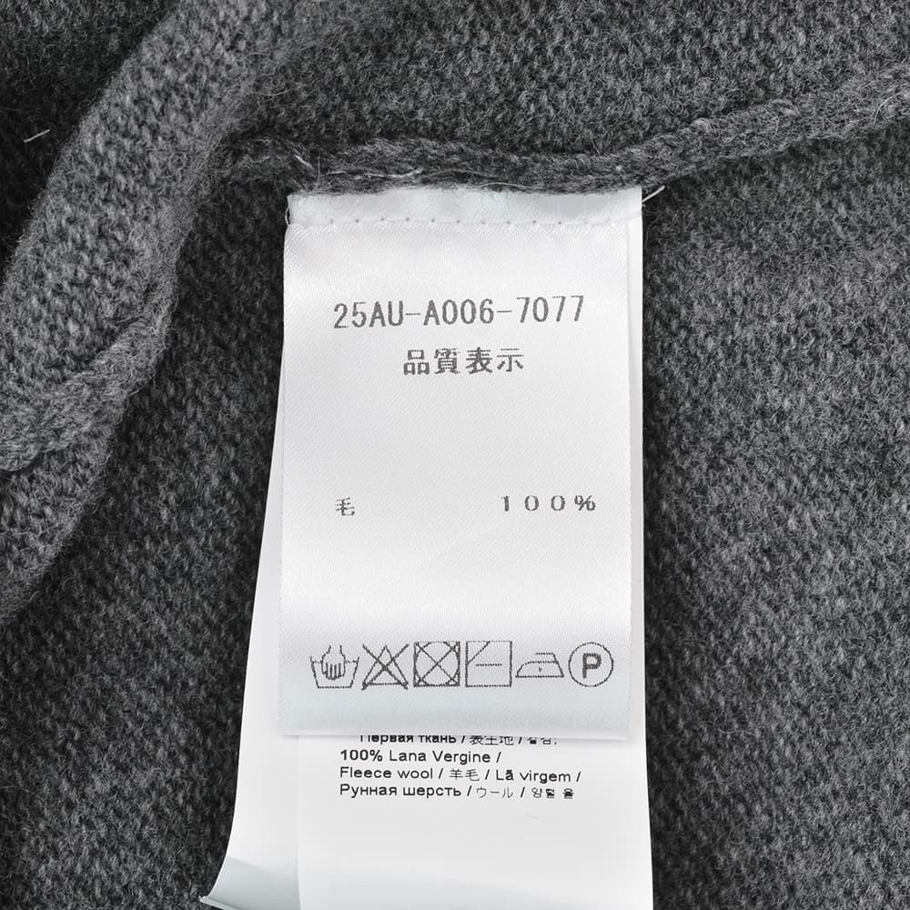 ヌメロ ヴェントゥーノ N°21 クルーネックニット メンズ 長袖 ヴァージンウール ダークグレー ダメージロゴデザイン ラグランスリーブ 国内正規品の画像