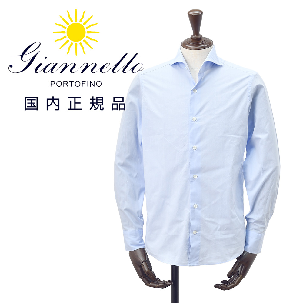 ジャンネット GIANNETTO 長袖シャツ メンズ コットンブロード生地