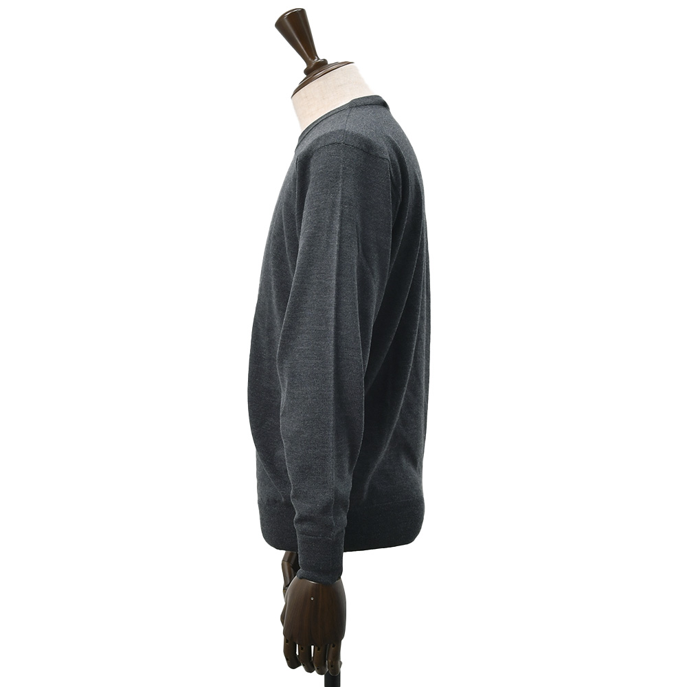 【新品】ジョンスメドレー ハイゲージニット セーター チャコールグレー Sサイズ JOHN SMEDLEY（ジョンスメドレー） ニットセーター メンズ メリノ