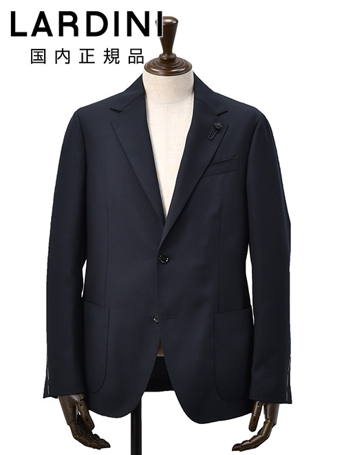 <美品>LARDINI ネイビー ウール スーツ ブートニエール サイズ44 トラベルウールストレッチサージスーツ – LARDINI Online Store